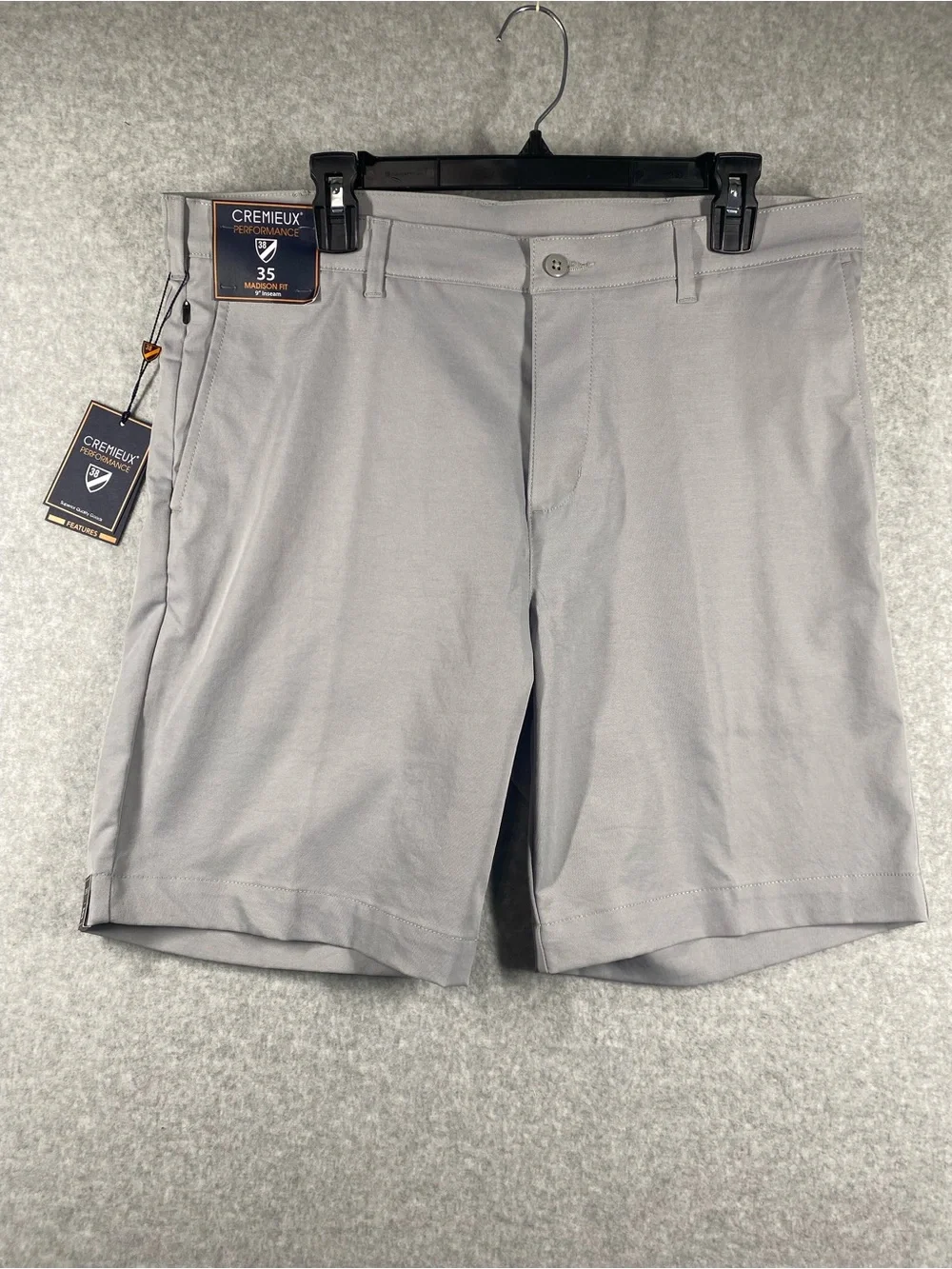 Daniel Cremieux Men's  Gray Performance Shorts size 35x9” stretch UPF 30 NWT